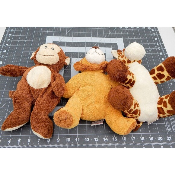 Ty Pluffies Tylux Giraffe Loin Monkey Beanbag Terry Plush Stuffed Animal Lot 3 - Picture 9 of 12
